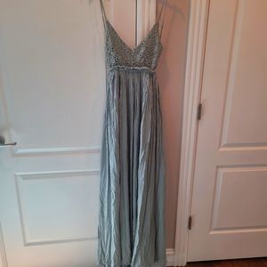 Like New Light Green Backless Maxi Dress Medium